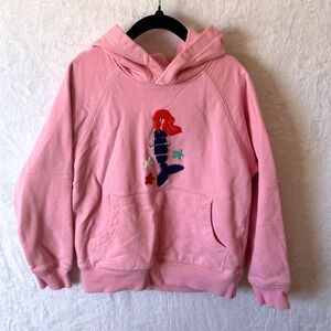 Hanna Andersson Hoodie Mermaid Embroidery 120 US 6-7 Pink Girls